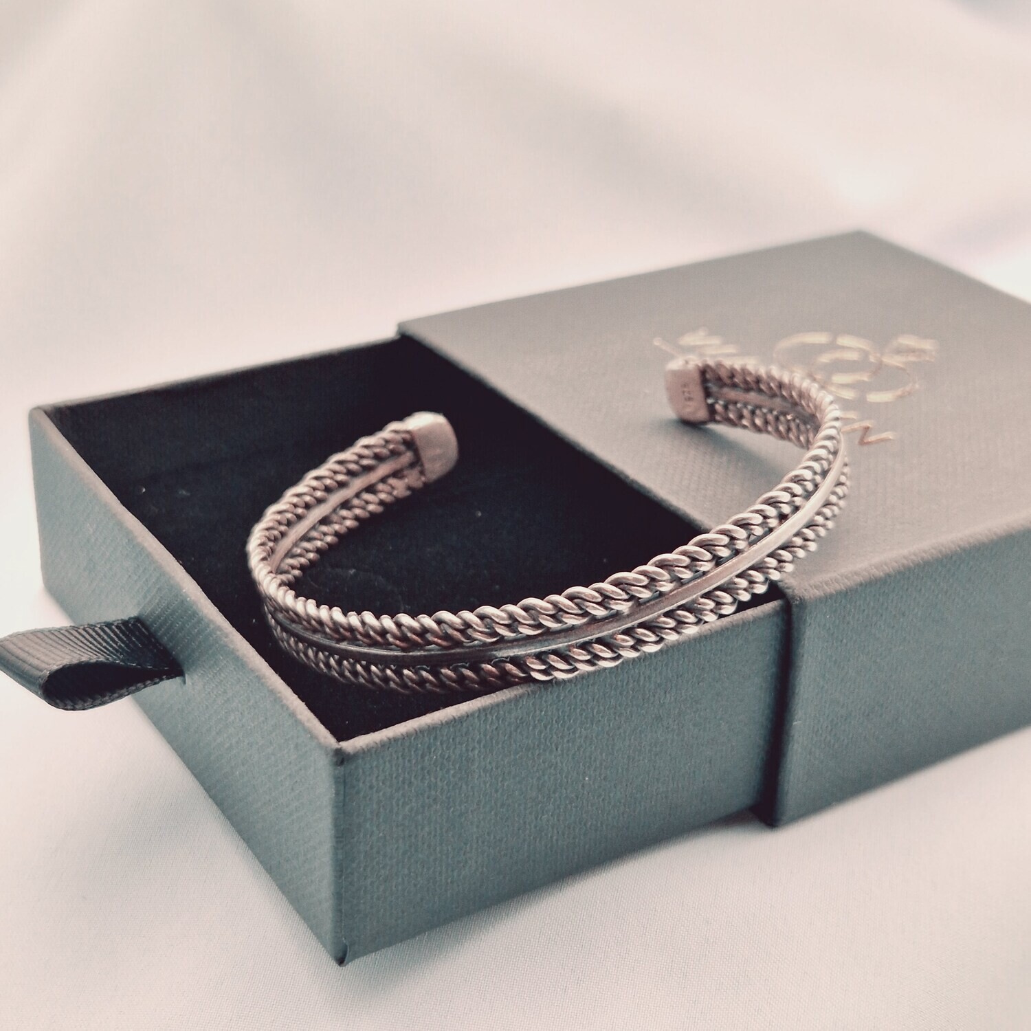 925 Silver Unisex Handmade Bangle Bracelet Bangle