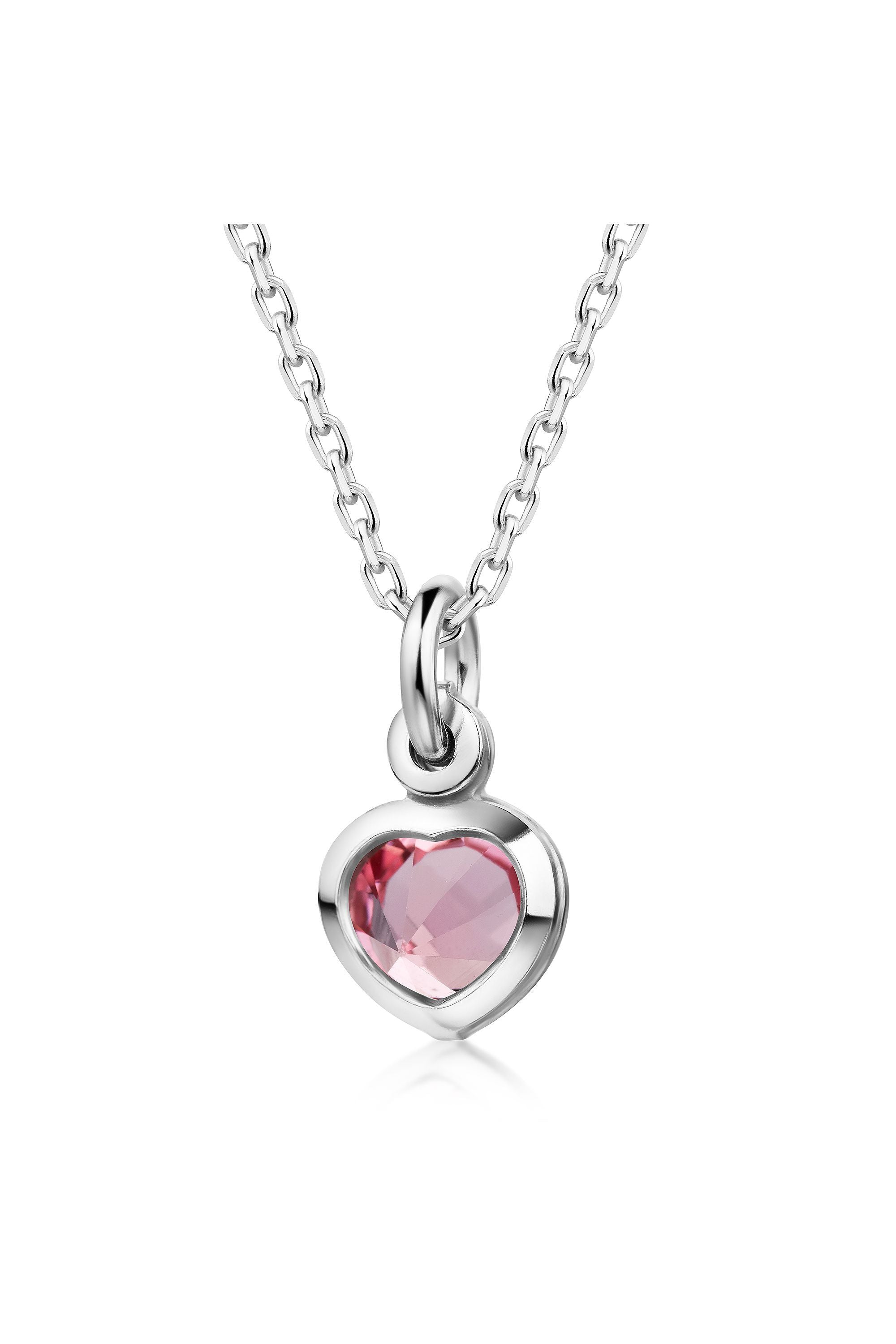 Scout Anhänger mit Kette 925/- Sterling Silber rhodiniert Herz Kristall rosa (500245640)