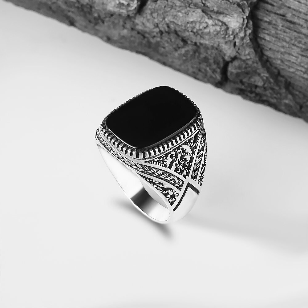 925 Silver Ring Onyx | Wadlyn.de (TSR0008)