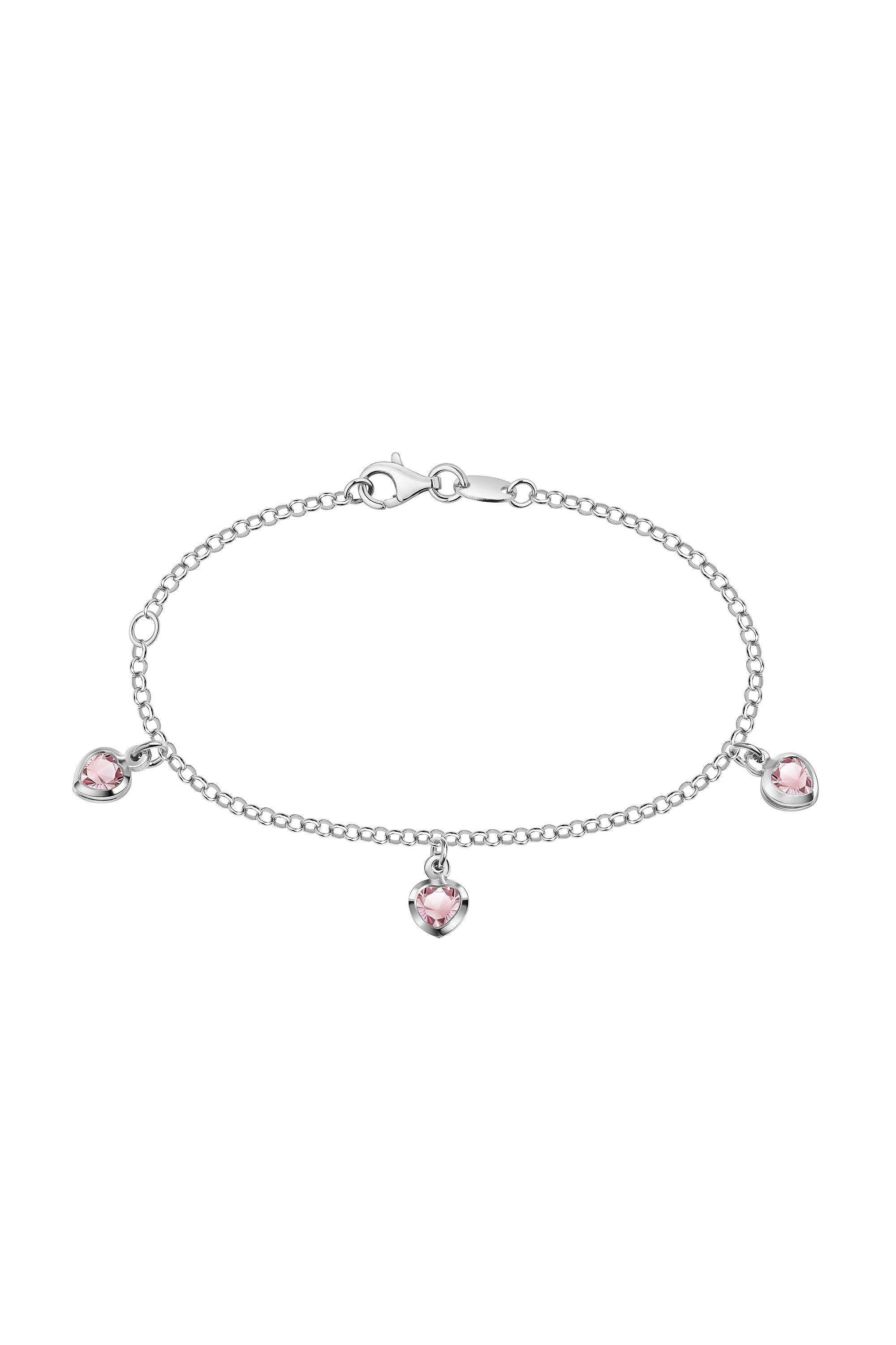 Scout Armband 925/- Sterling Silber rhodiniert Herz Zirkonia rosa (160260014)