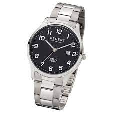 REGENT F-1564 Herrenuhr Edelstahl 40 mm Schwarz 5 BAR Quarz