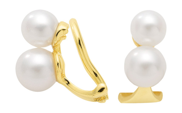 Ohrclips aus Gold mit Zuchtperle (OS119258)
