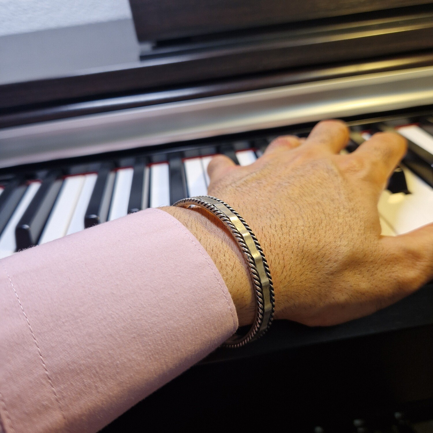 925 Silver Unisex Handmade Bangle Bracelet Bangle | Wadlyn (Tel-32-8)