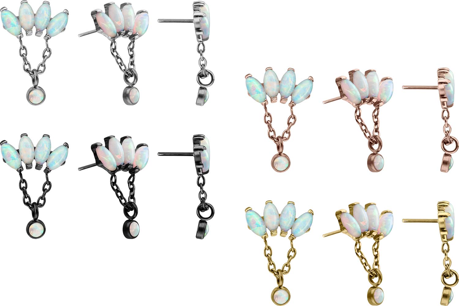 Titan Aufsatz mit Push Pin LOTUSBLÜTE + SYNTHETISCHE OPALE (PFT7110_[264120])