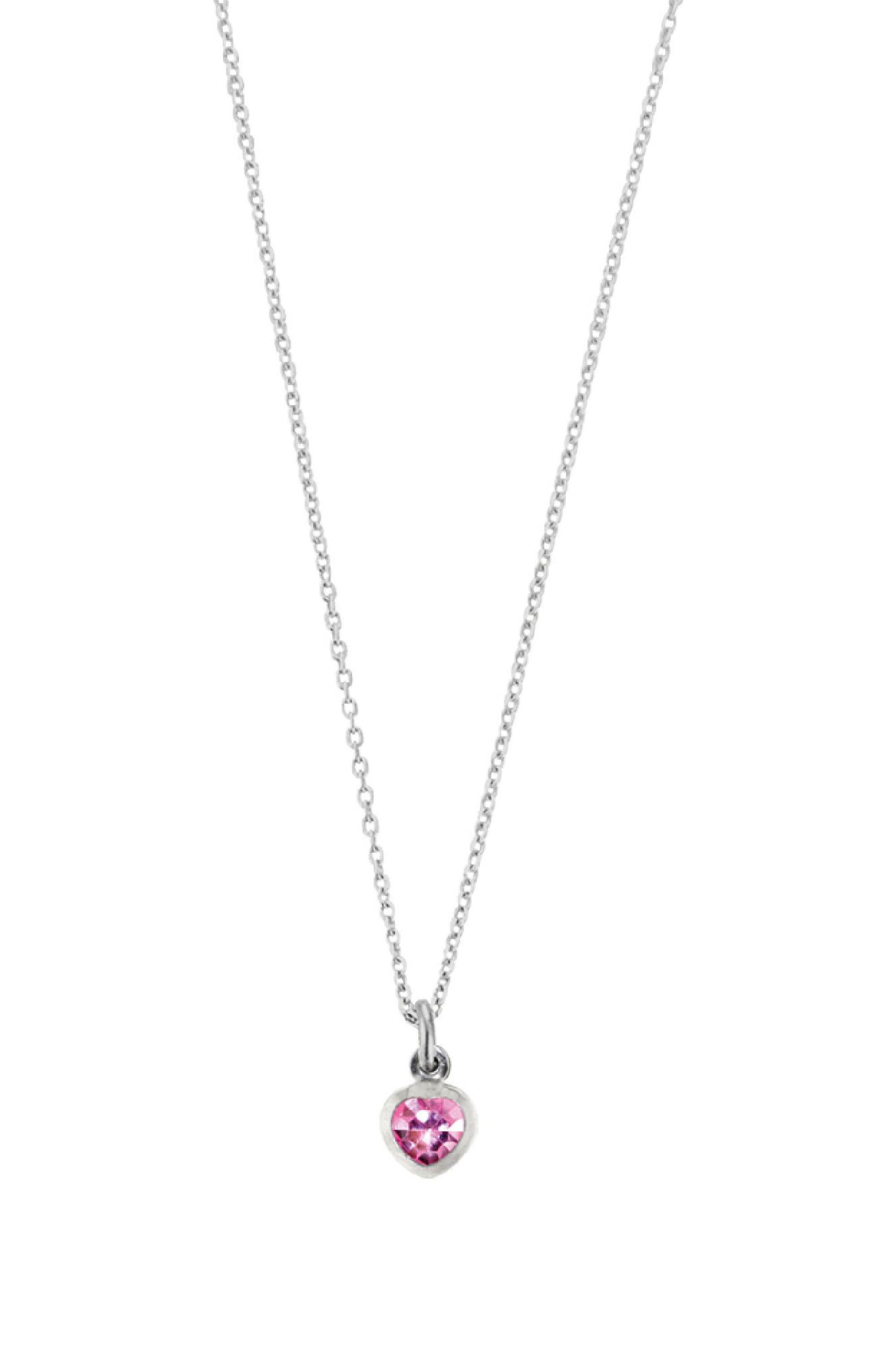 Scout Anhänger mit Kette 925/- Sterling Silber rhodiniert Herz Kristall rosa - OneSize (500245640)