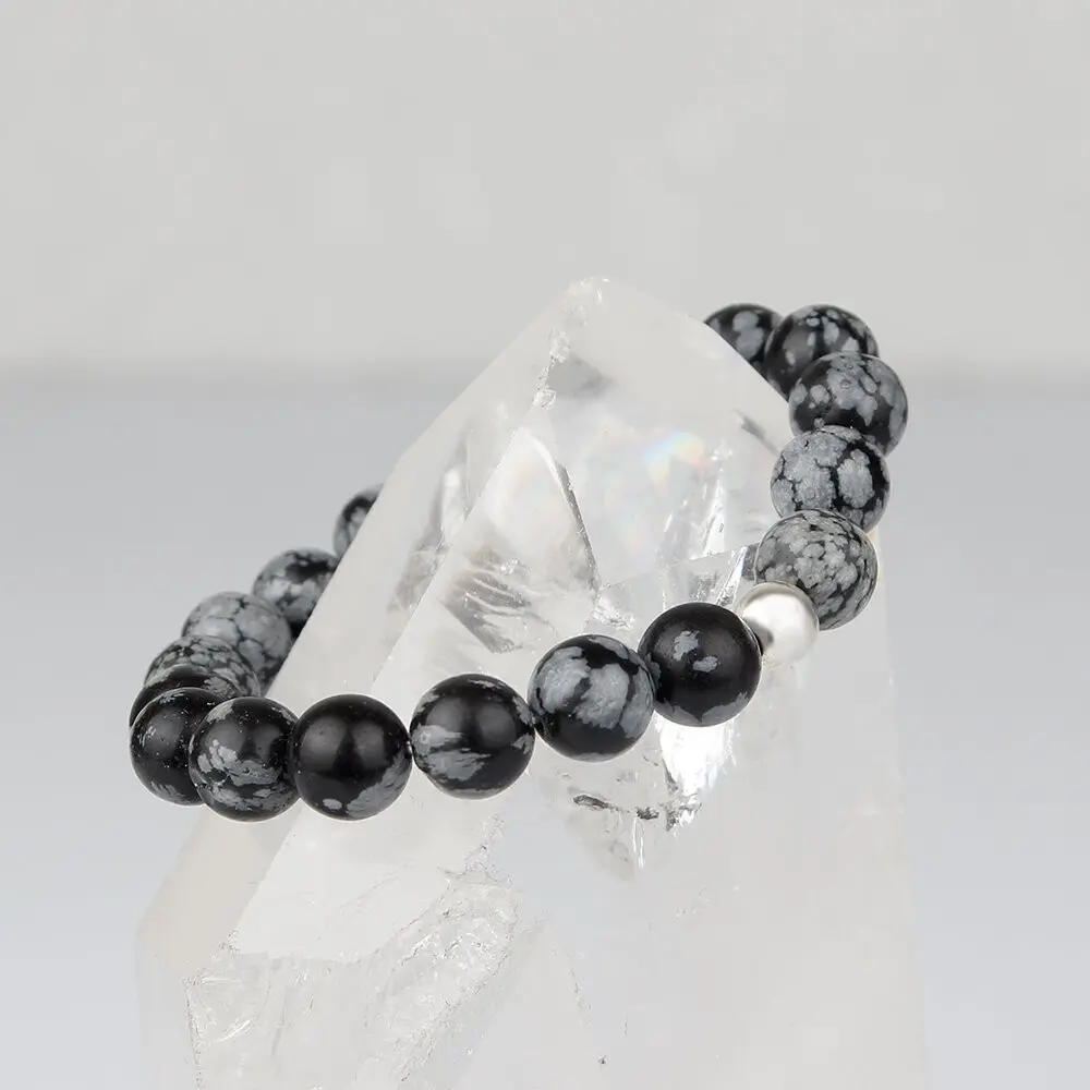 Obsidian natural stone bead bracelet