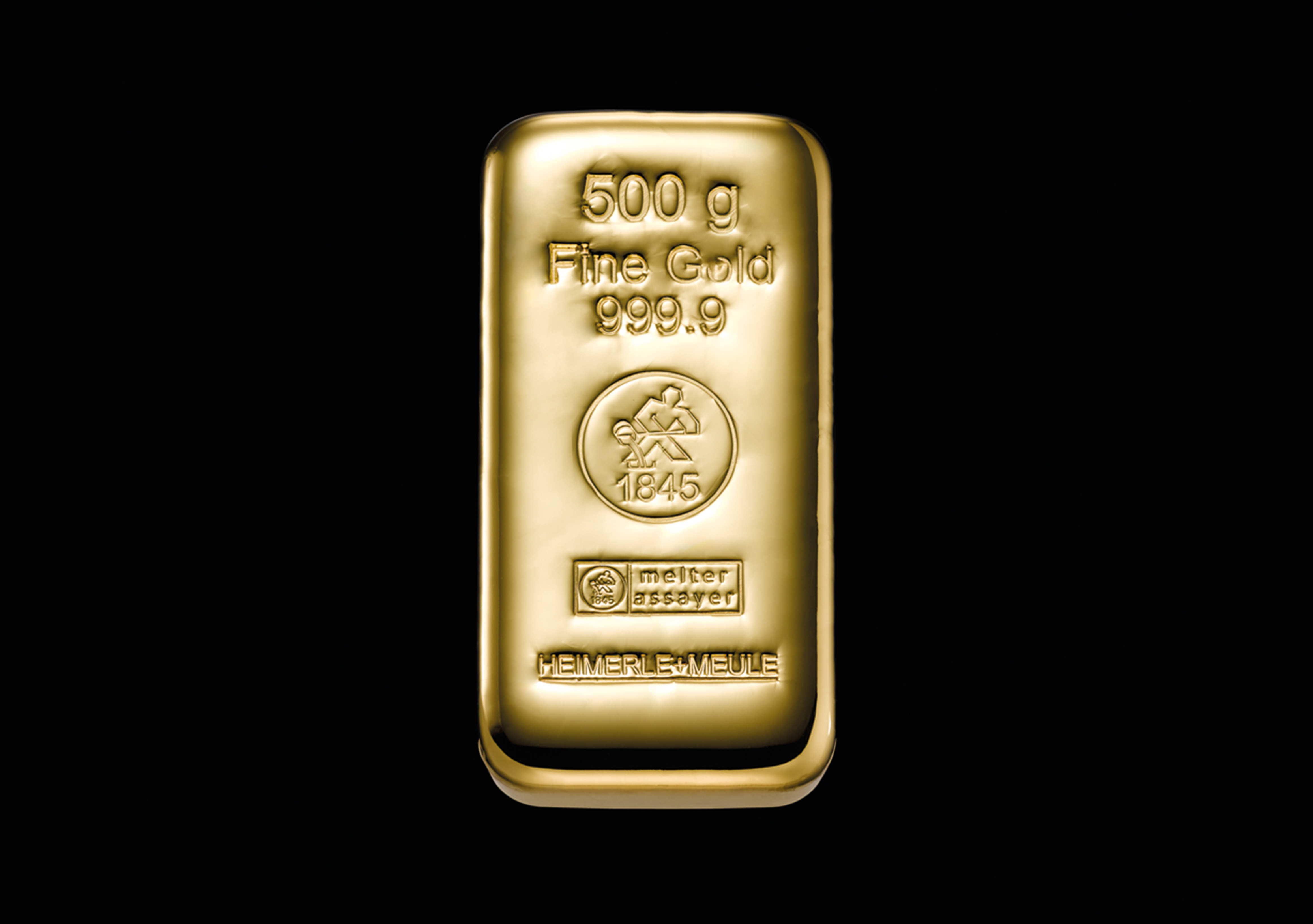 Goldbarren 500 g. gegossen H+M