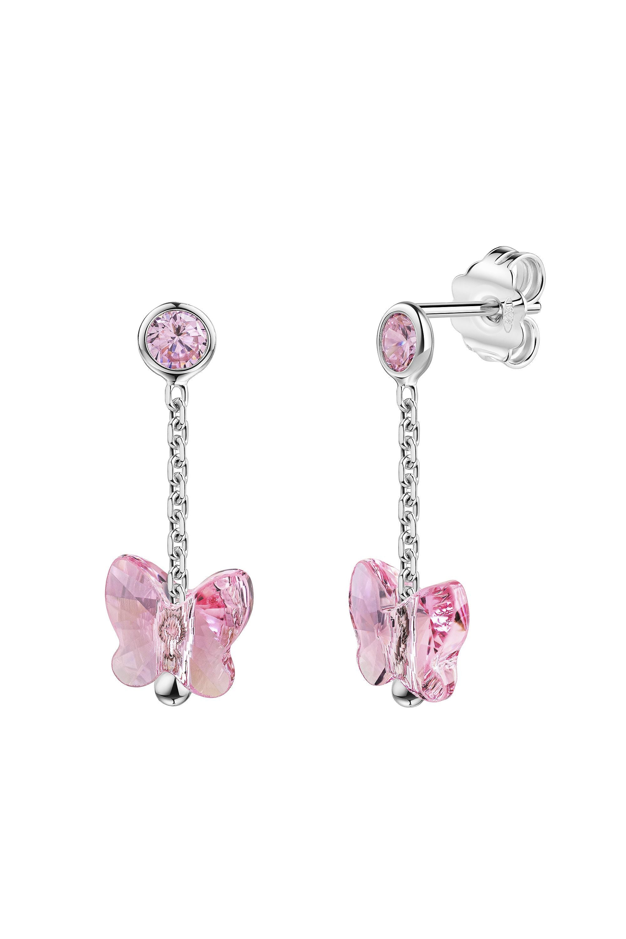 Scout Ohrhänger 925/- Sterling Silber rhodiniert Schmetterling rosa (160230007)