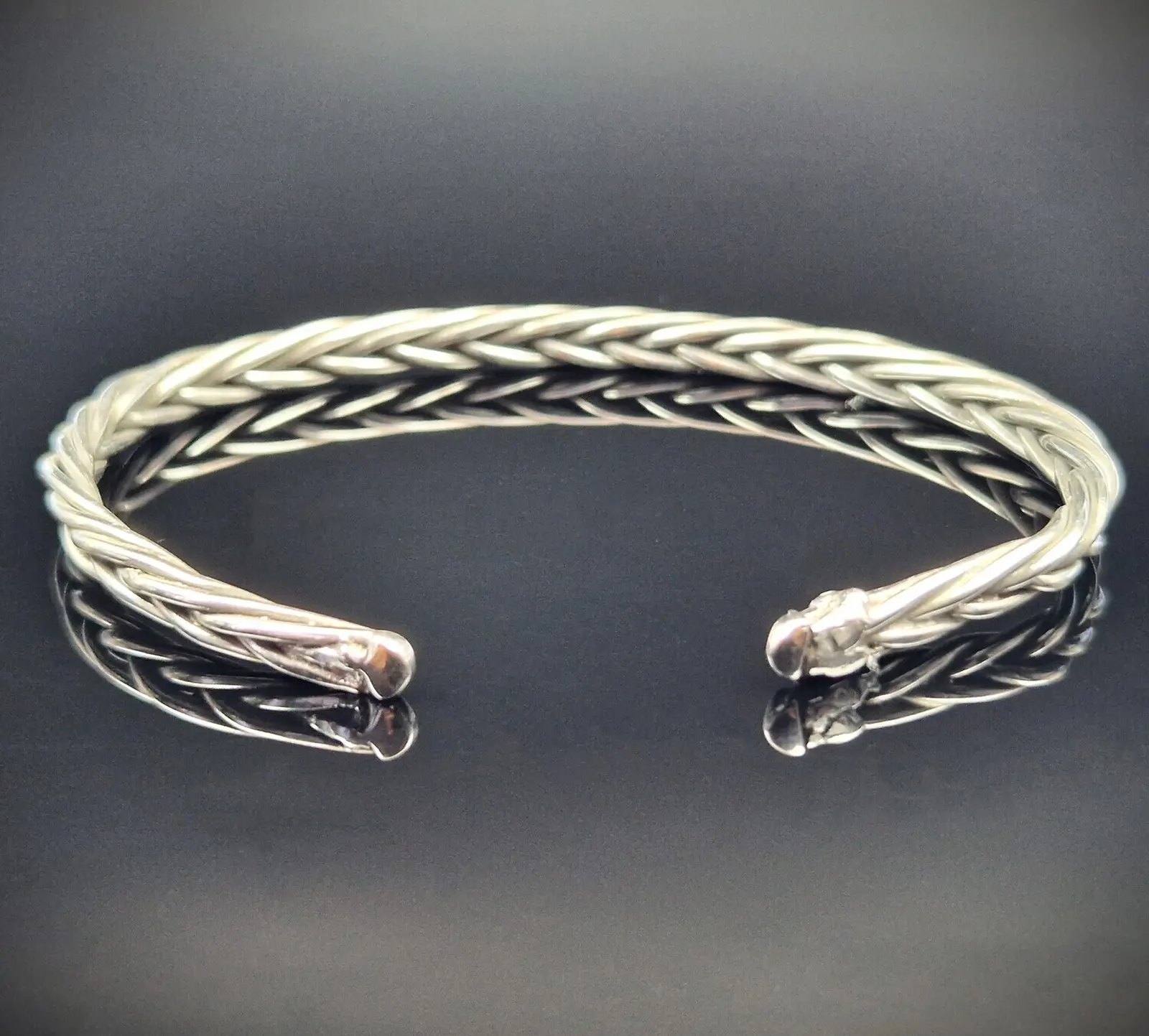 925 Silver Unisex Handmade Bangle Bracelet Bangle
