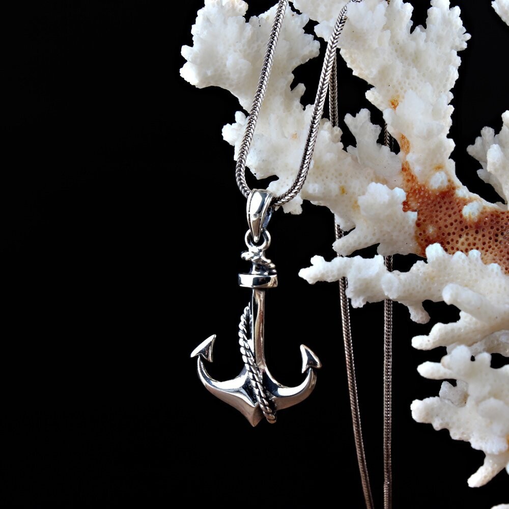 925K Sterling Silver Anchor​ Necklace