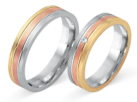 Trauringe 585 Tricolor