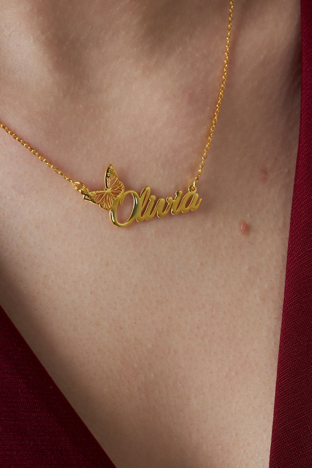 Butterfly Name Necklace - 925 Silver