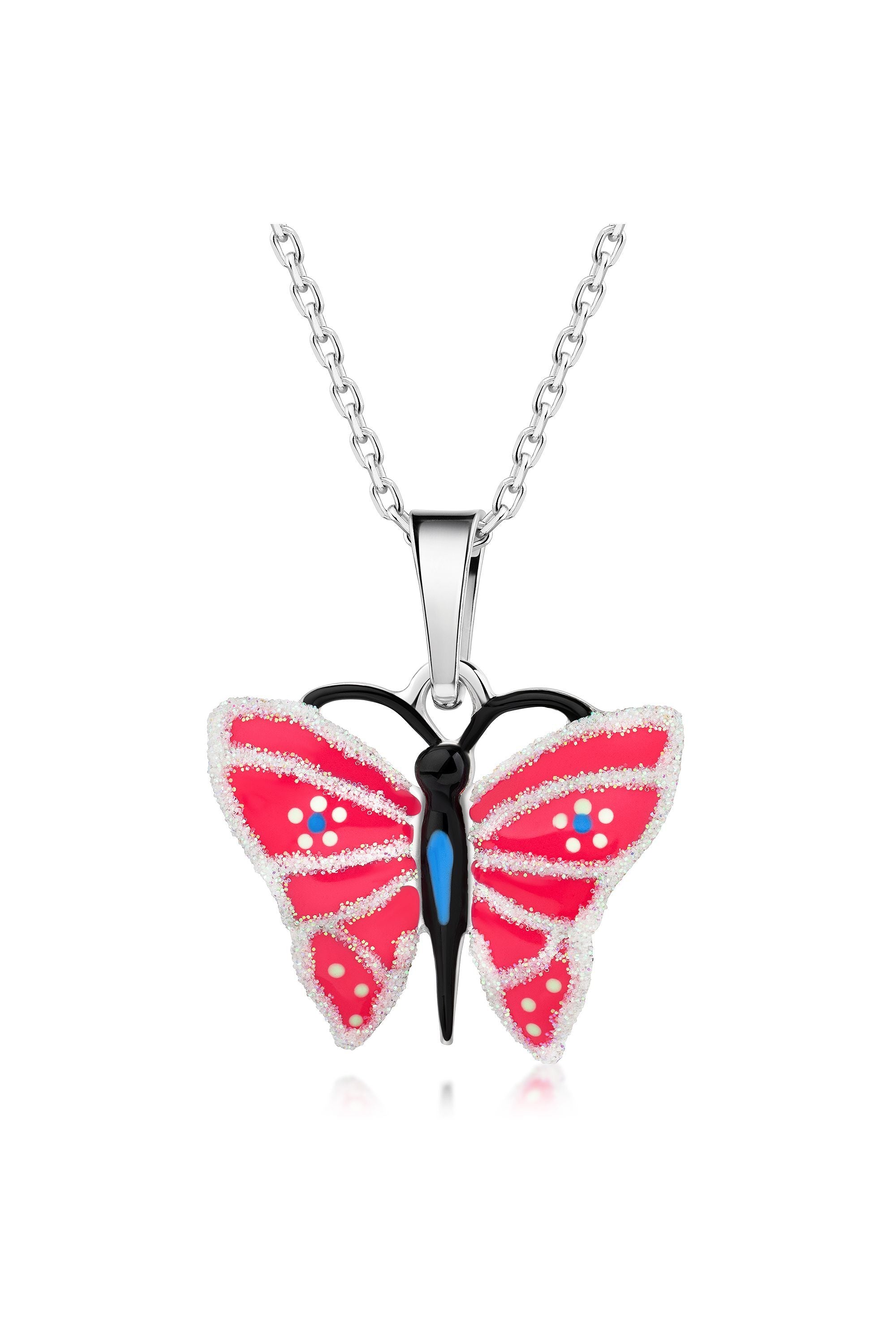 Scout Anhänger mit Kette 925/- Sterling Silber rhodiniert Schmetterling pink (500245632)