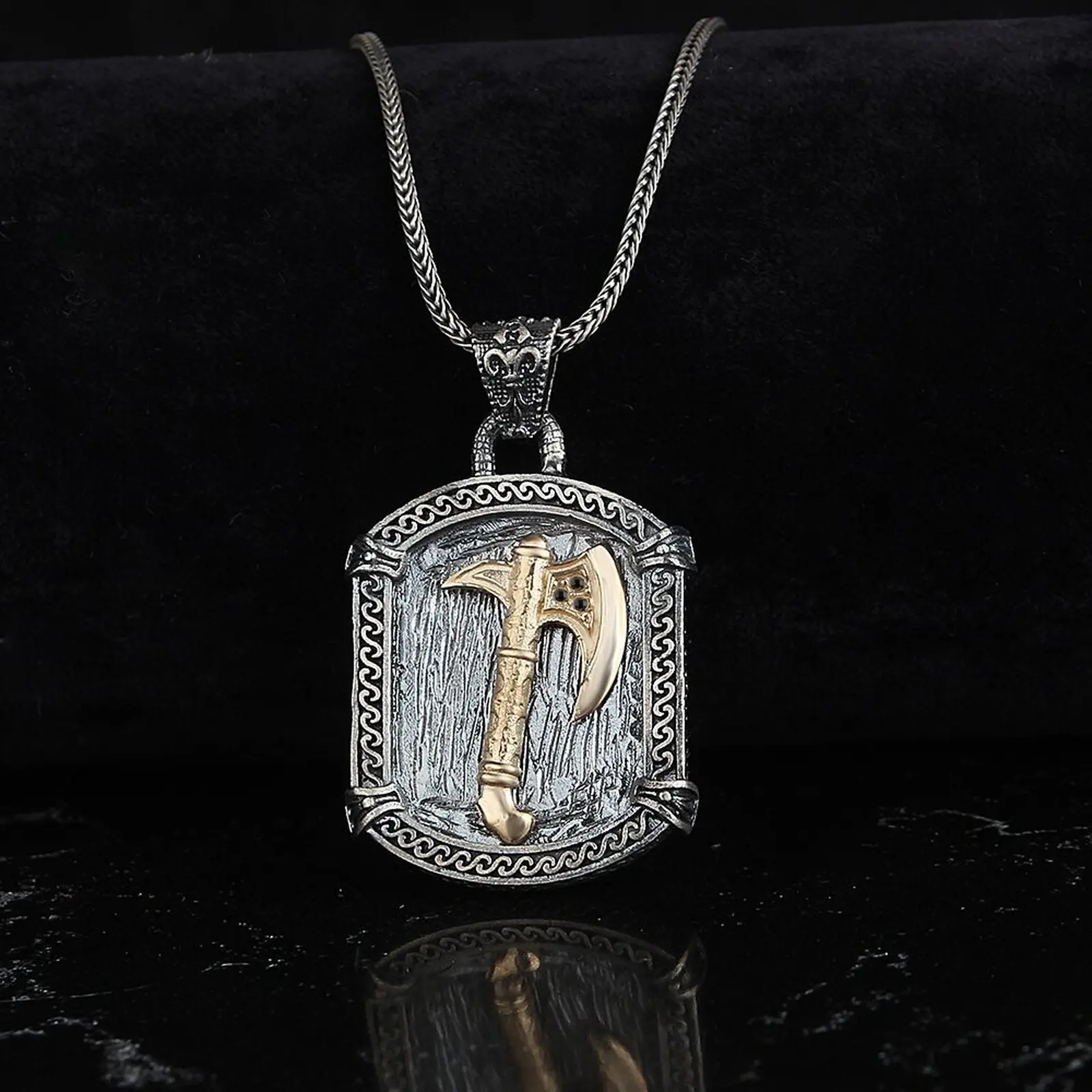 925K Sterling Silver Axe Necklace