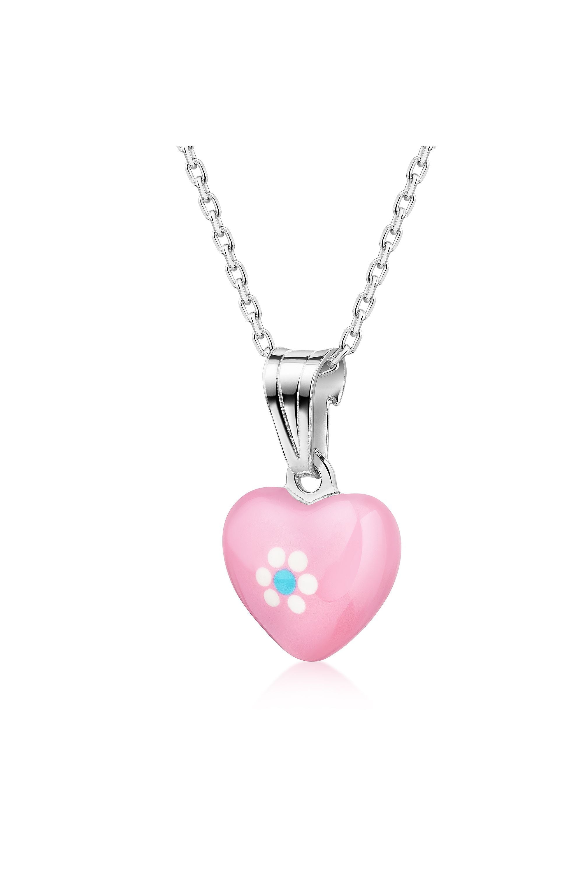 Scout Anhänger mit Kette 925/- Sterling Silber rhodiniert Herz rosa (500245636)