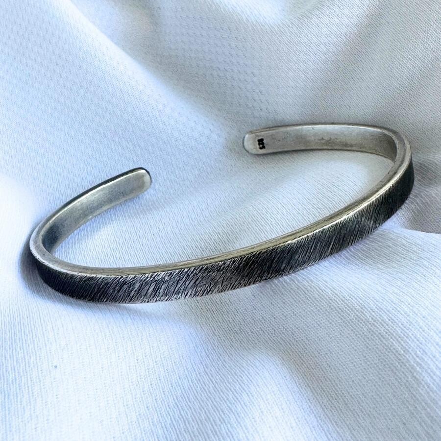 925 Silver Unisex Handmade Bangle Bracelet Bangle | wadlyn.de (W-M-1)