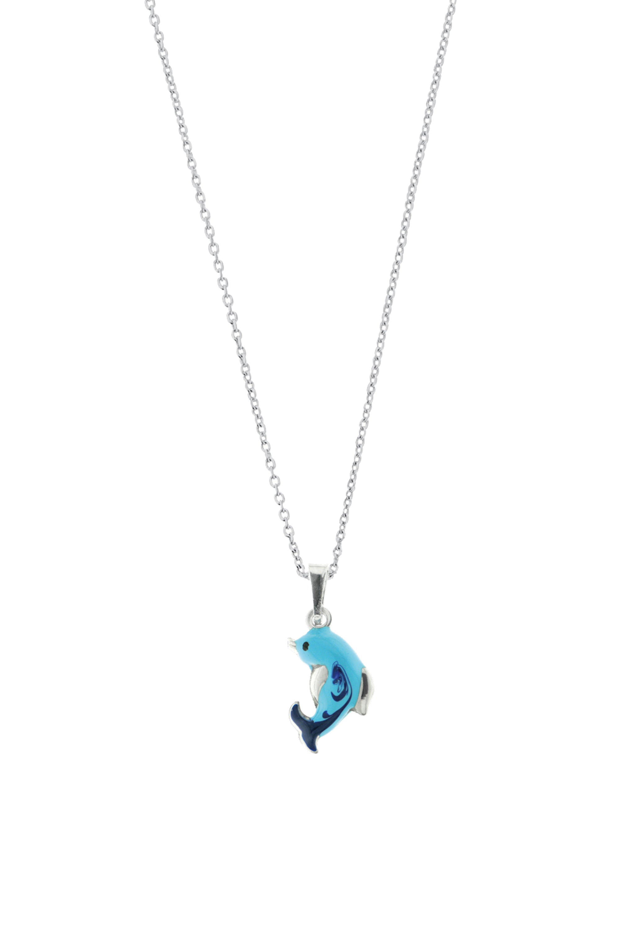 Scout Anhänger mit Kette 925/- Sterling Silber rhodiniert Delfin blau - OneSize (500245635)