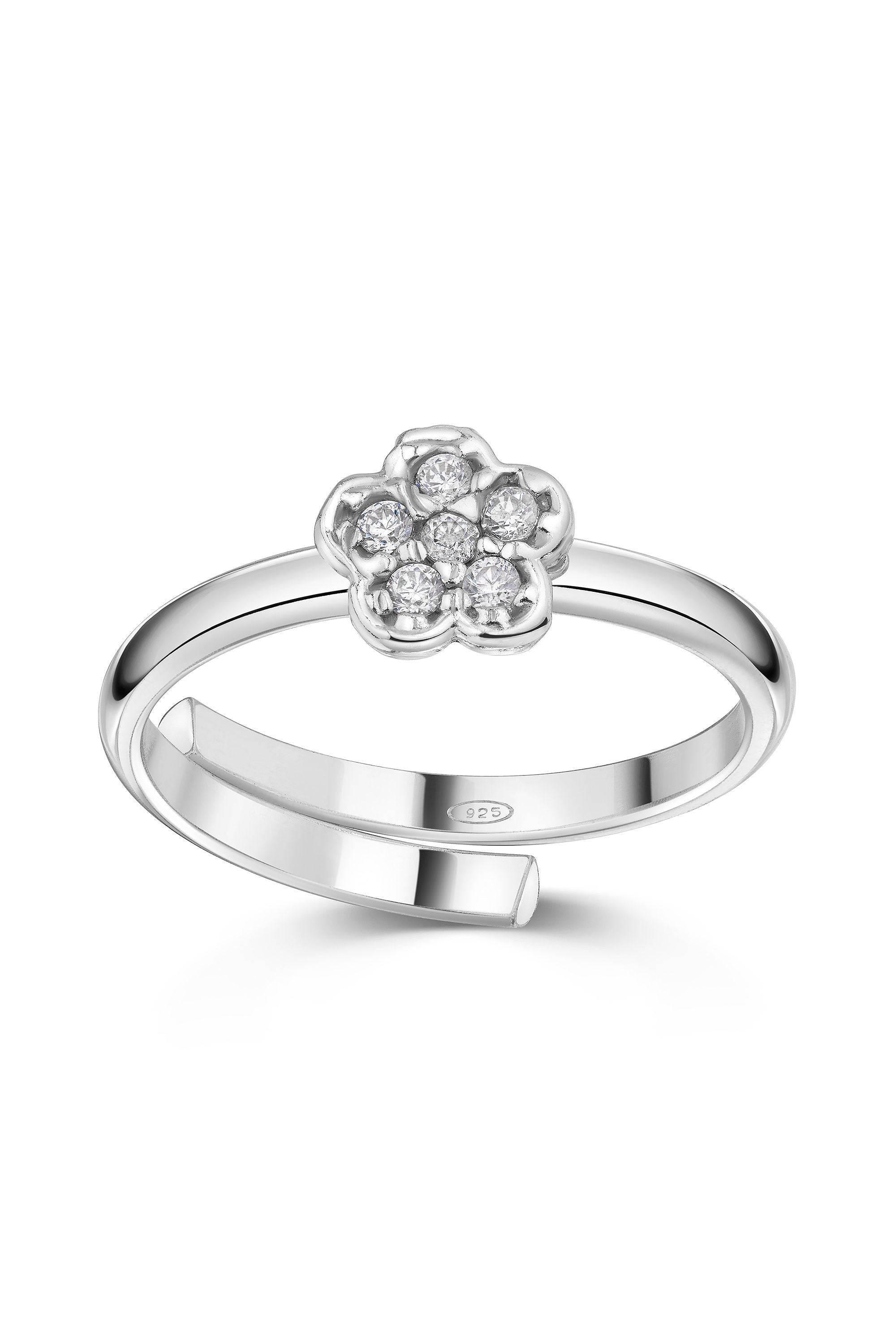 Scout Ring 925/- Sterling Silber rhodiniert Blume Zirkonia (160270005)