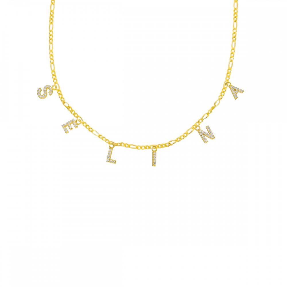 Chocker Namenskette mit Zirkonia Stein