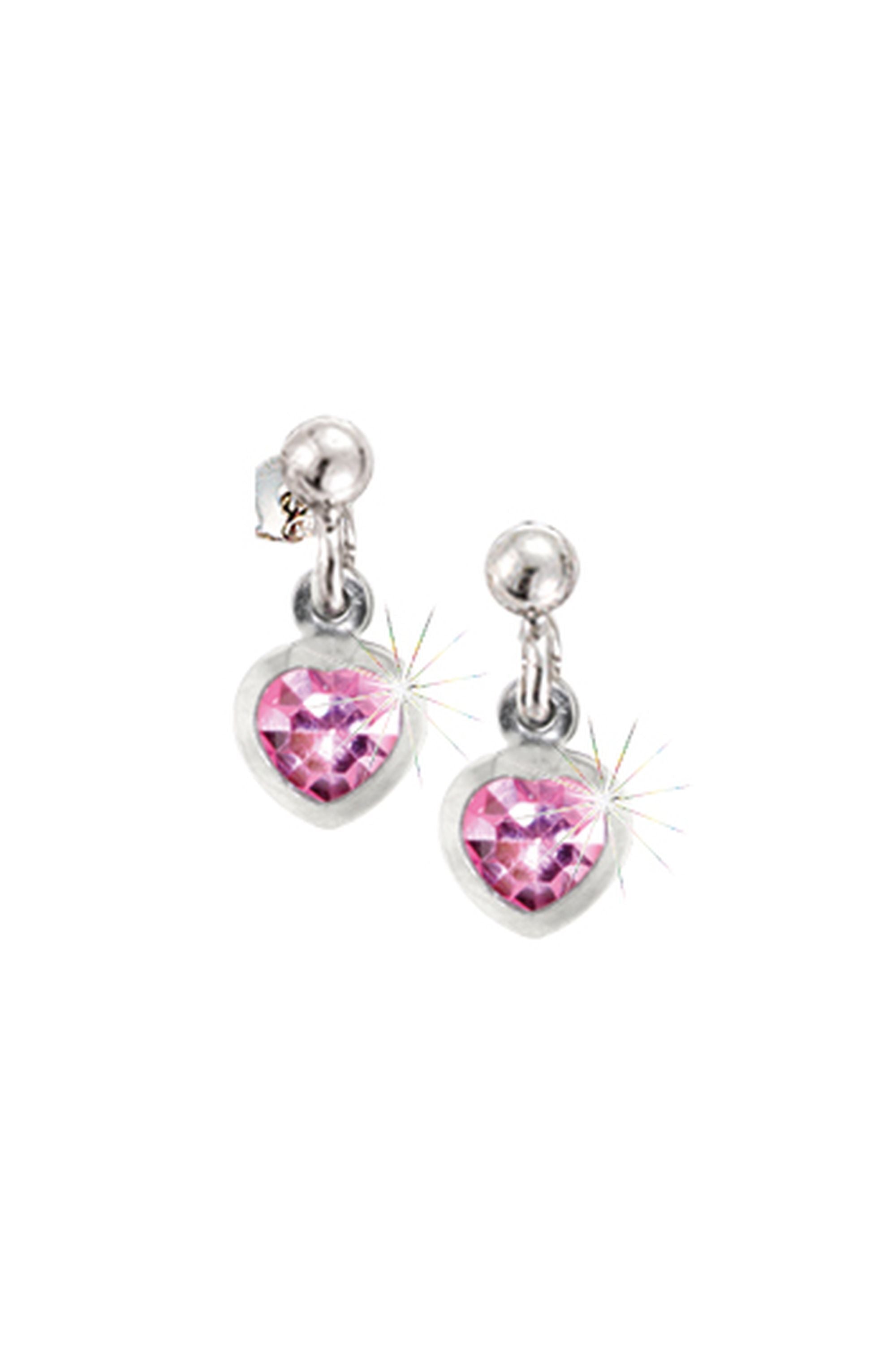 Scout Ohrhänger 925/- Sterling Silber rhodiniert Herz rosa Kristall - OneSize (160230006)