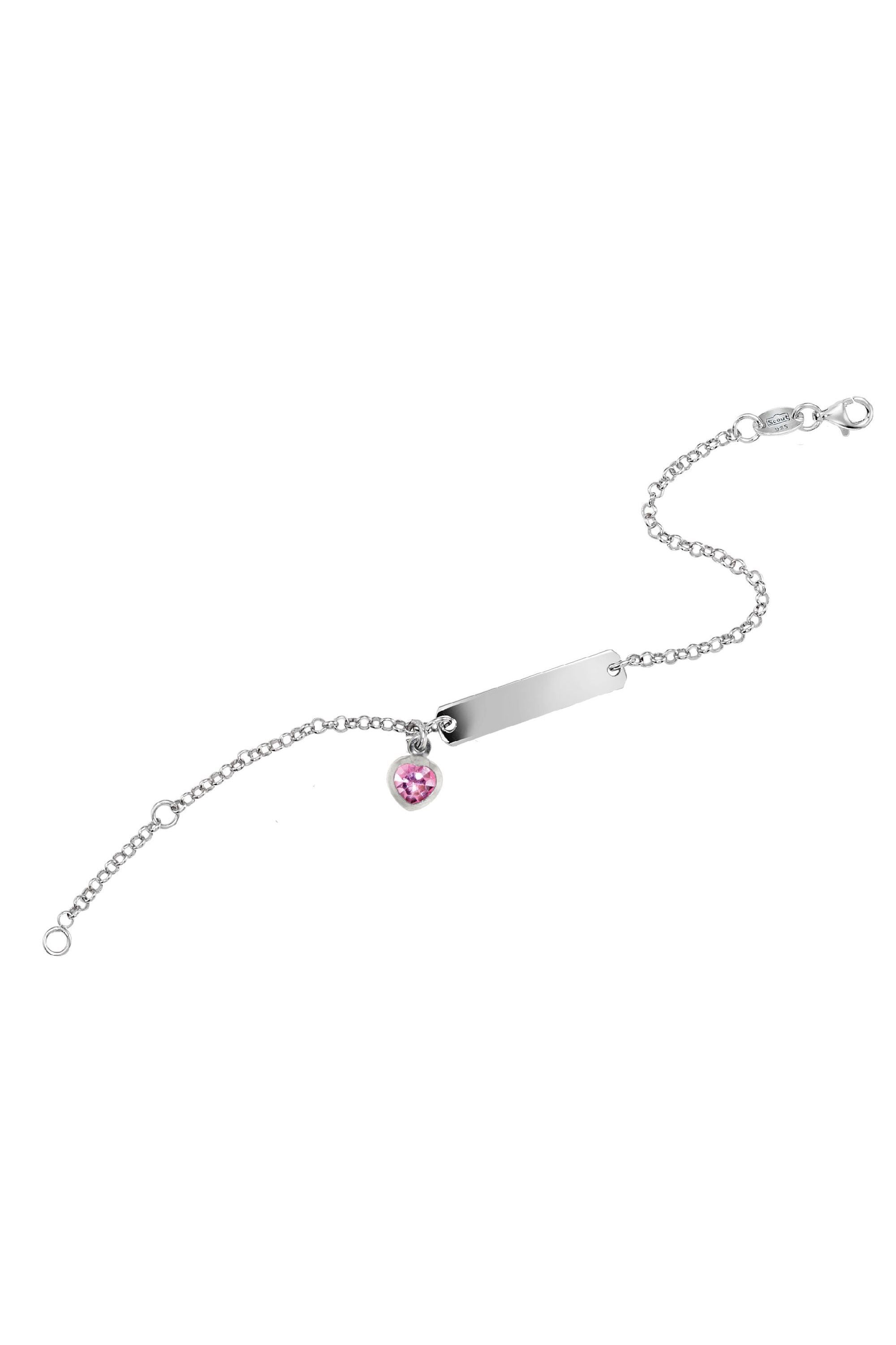 Scout Armband 925/- Sterling silber rhodiniert Herz rosa - OneSize (160260018)