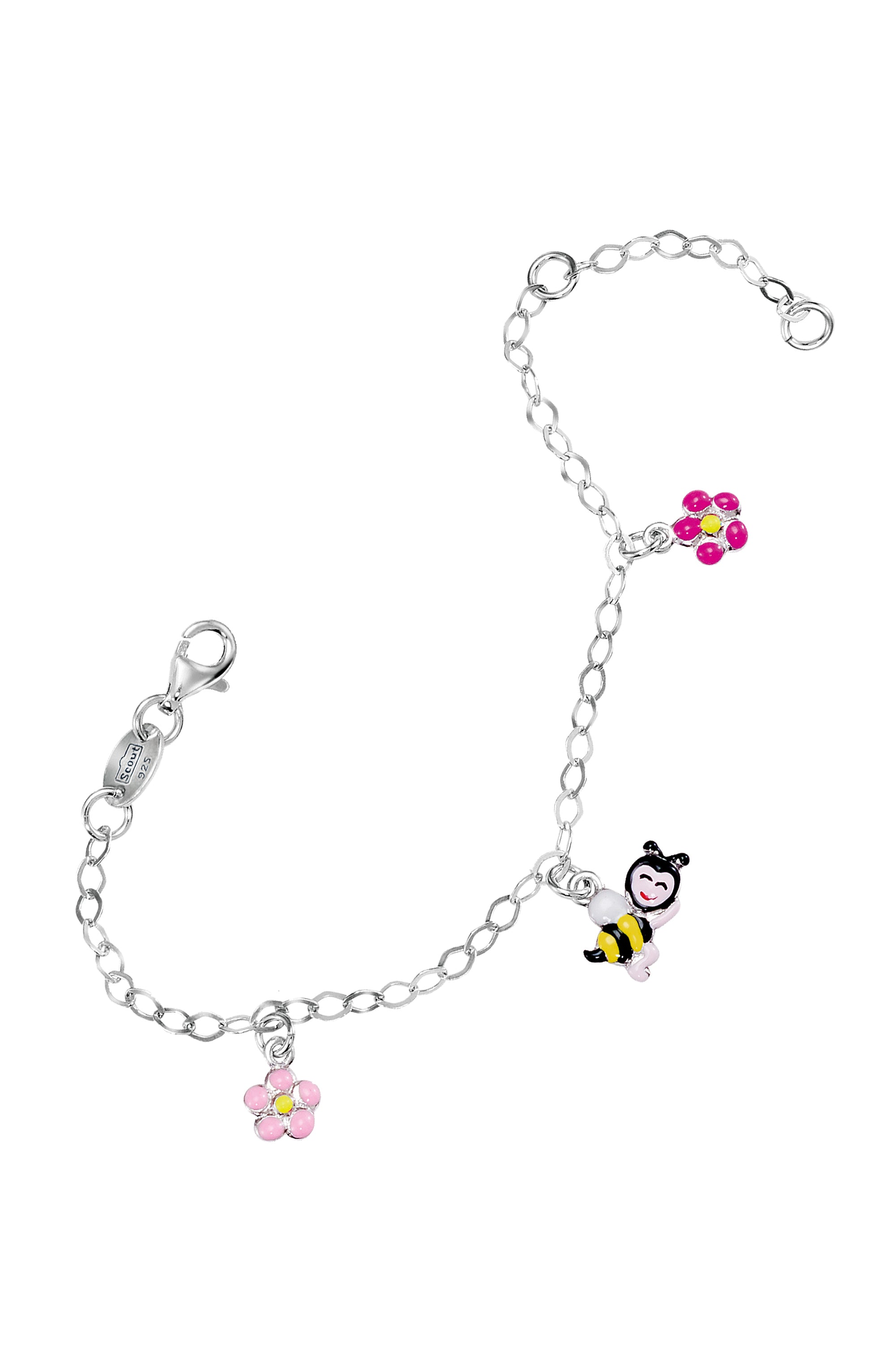 Scout Armband 925/- Sterling Silber rhodiniert Blume und Biene - OneSize (160260015)