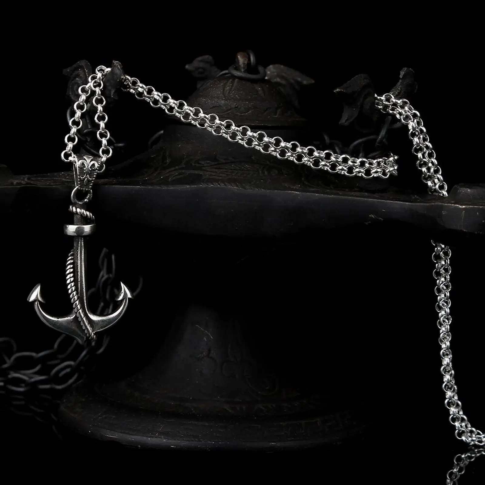 925K Sterling Silver Anchor Necklace