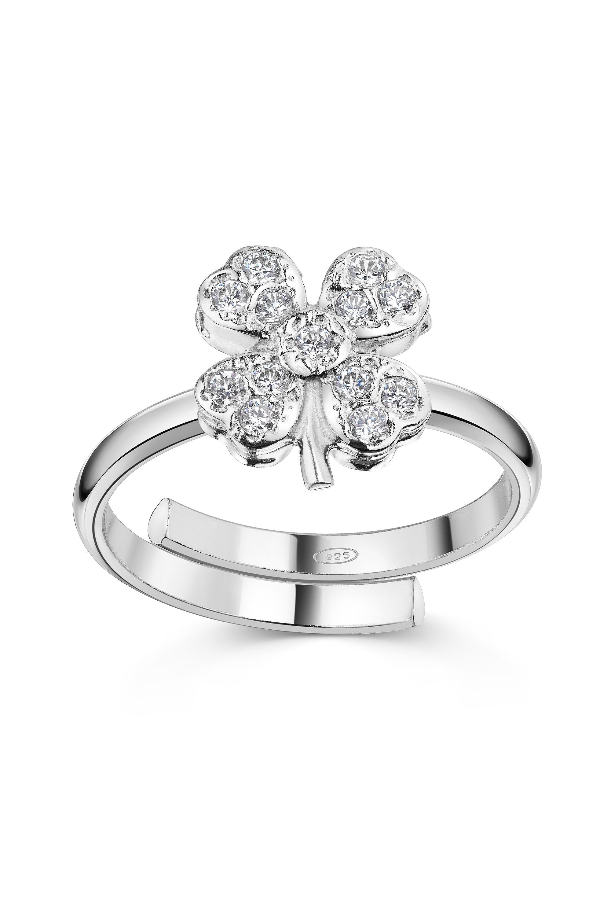 Scout Ring 925/- Sterling Silber rhodiniert Kleeblatt Zirkonia (160270004)