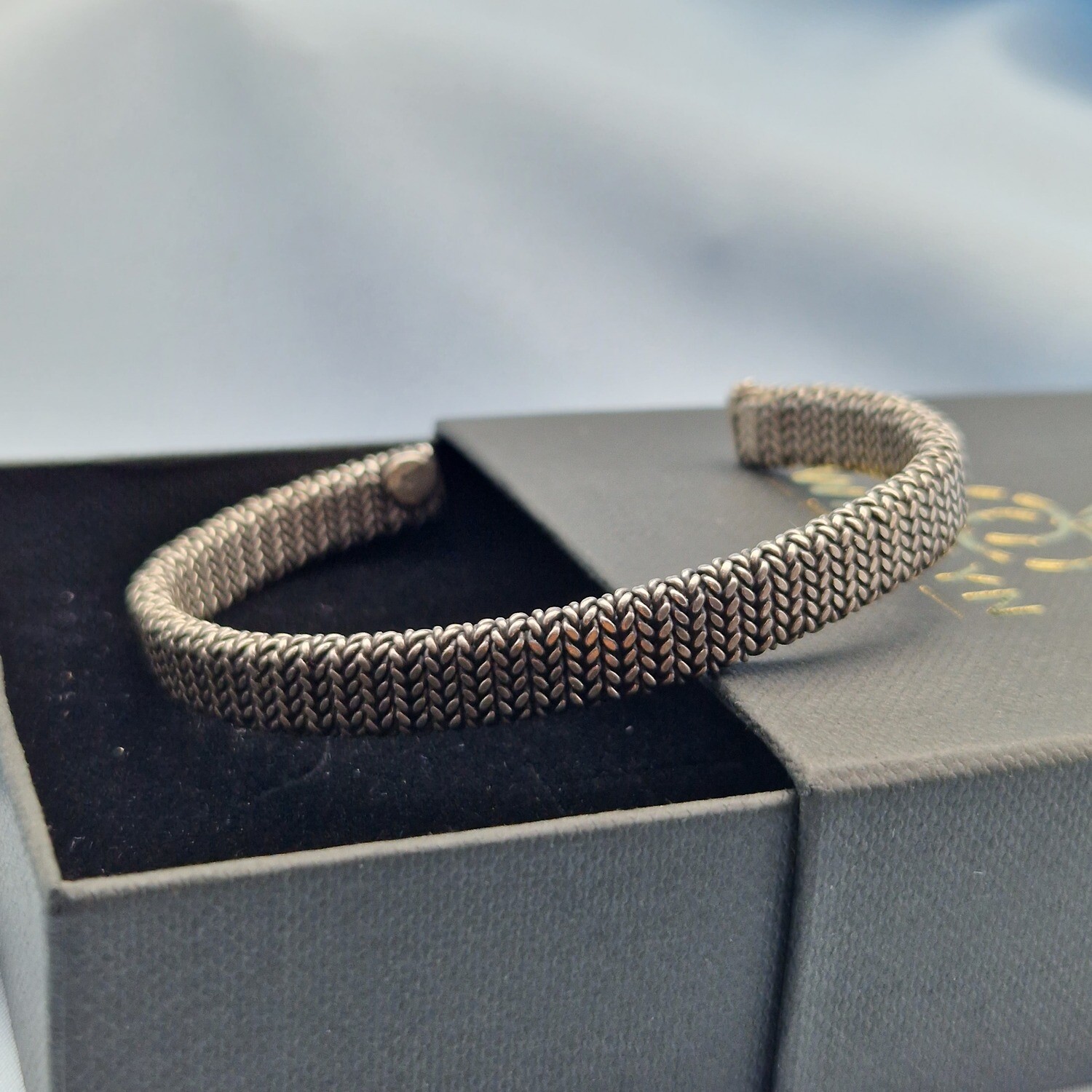 925 Silver Unisex Handmade Bangle Bracelet Bangle | Wadlyn (W-M-8)