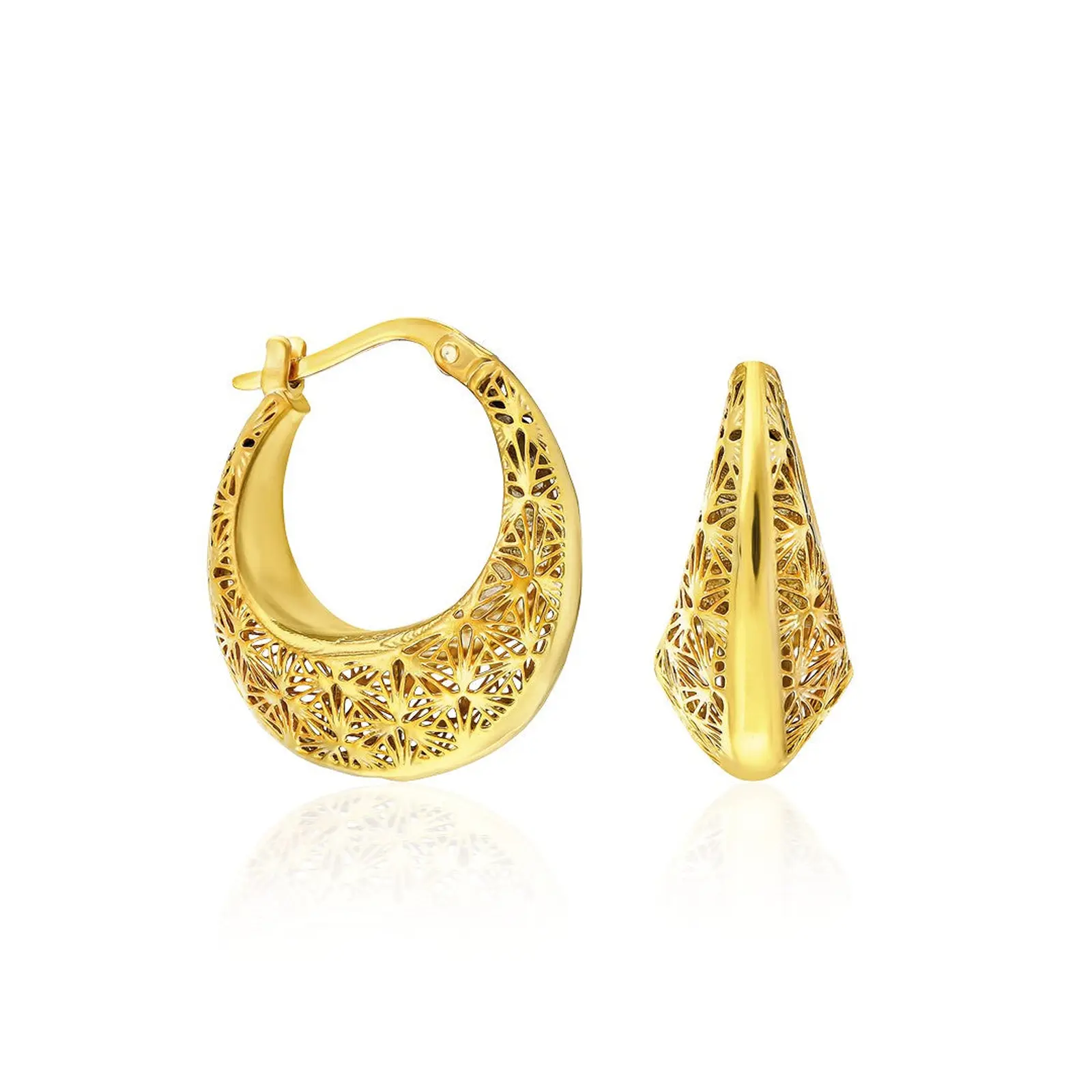 Honeycomb Design Earrings - 925 SILVER