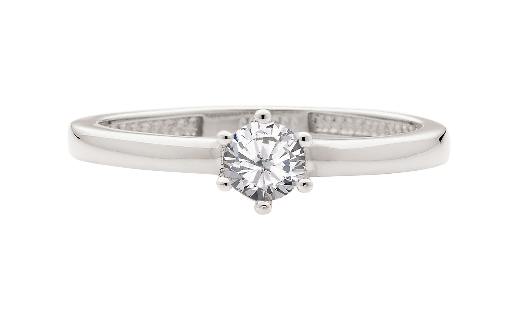 Solitär Ring mit Zirkonia aus Silber (ZRI90/52)