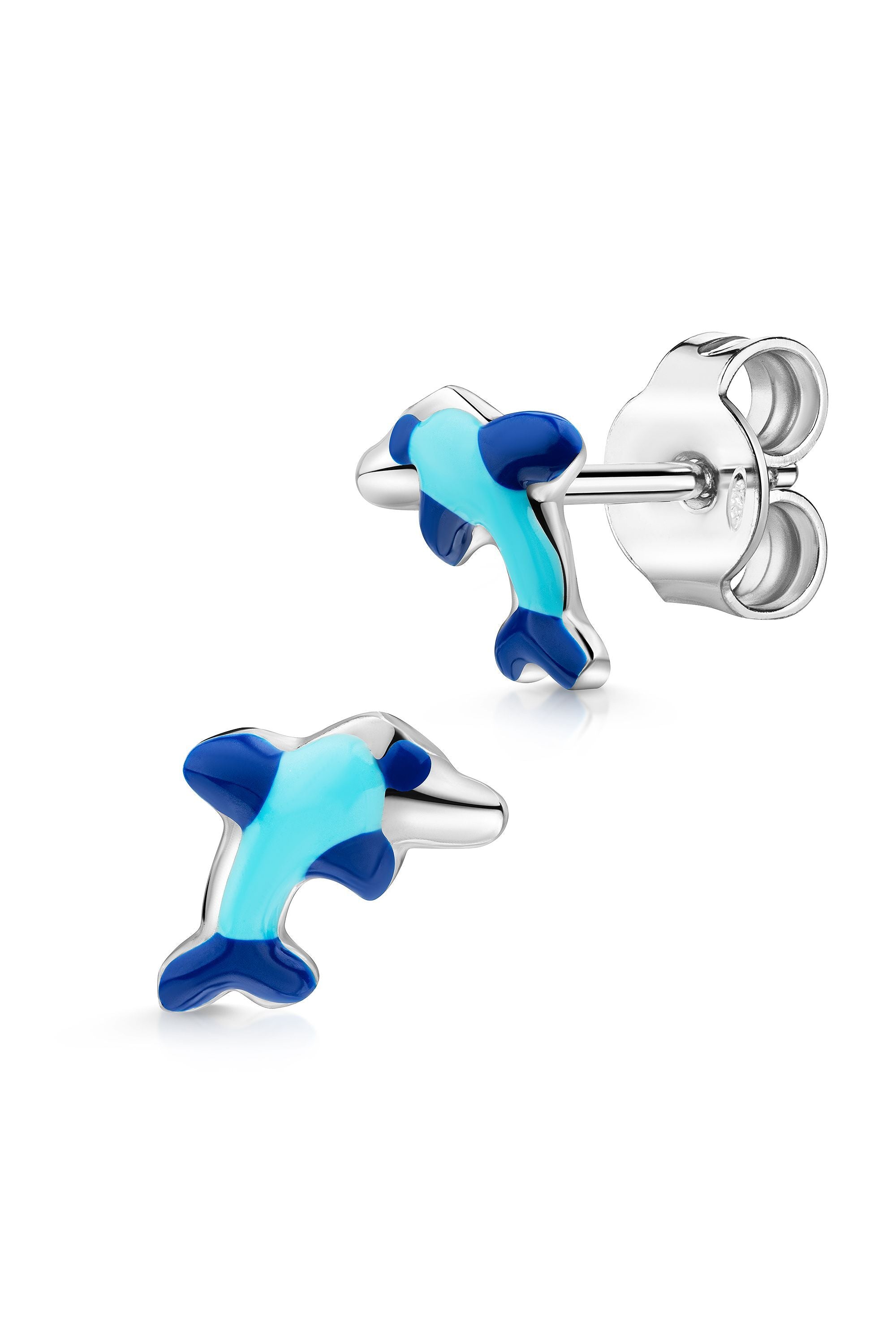 Scout Ohrstecker 925/- Sterling Silber rhodiniert Delfin blau (160220011)