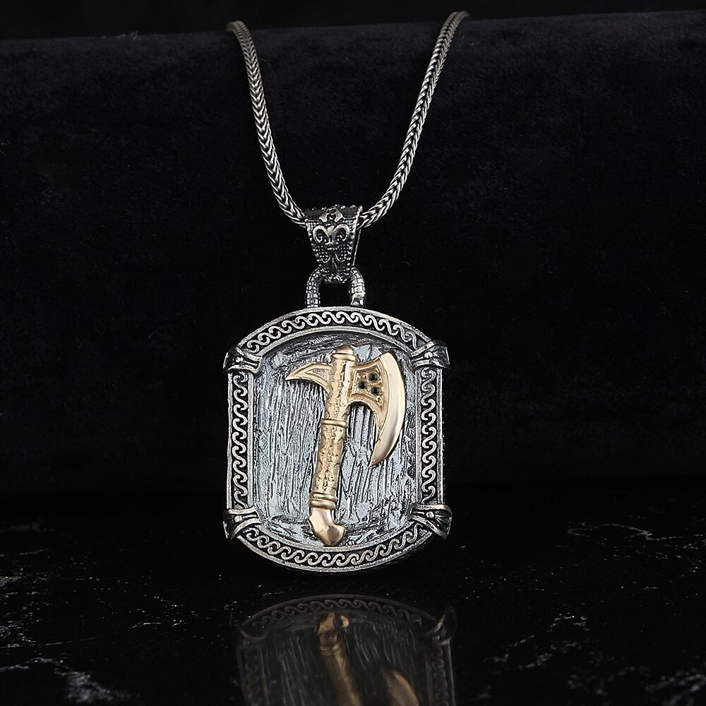 925K Sterling Silver Axe Necklace (TS00029)