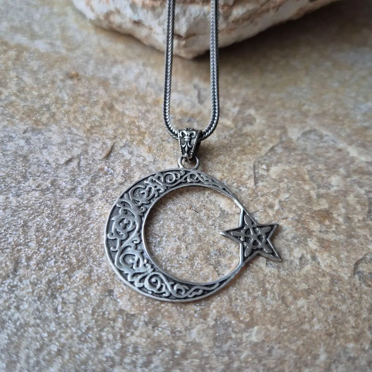 925K Sterling Silver Ayyildiz Necklace