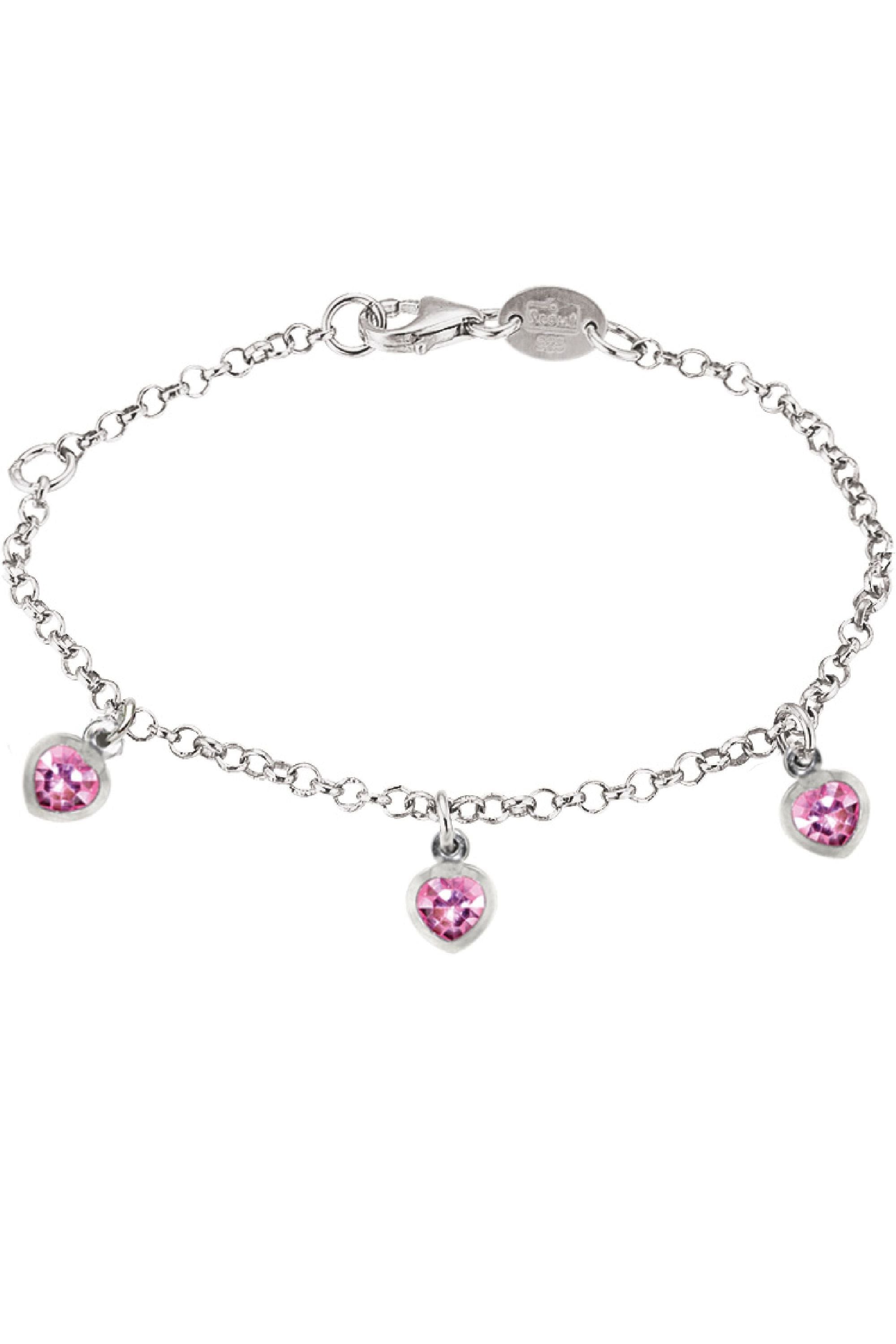 Scout Armband 925/- Sterling Silber rhodiniert Herz Zirkonia rosa - OneSize (160260014)