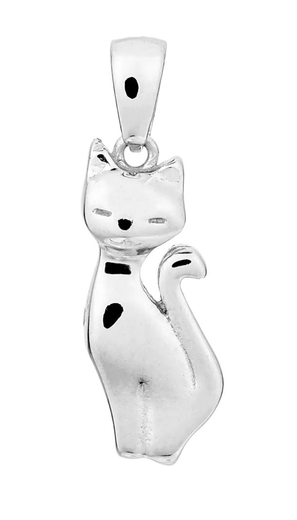 Anhänger Katze Silber 925/- rhodiniert