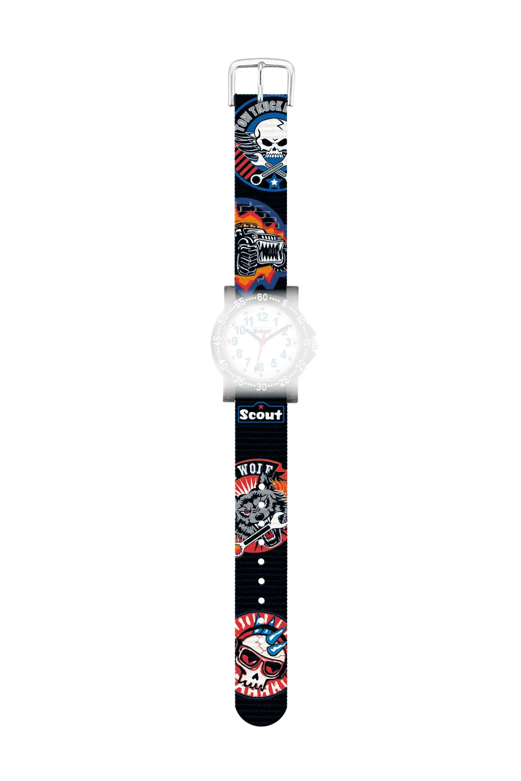 Scout Textilband Motiv Truck und Totenkopf
