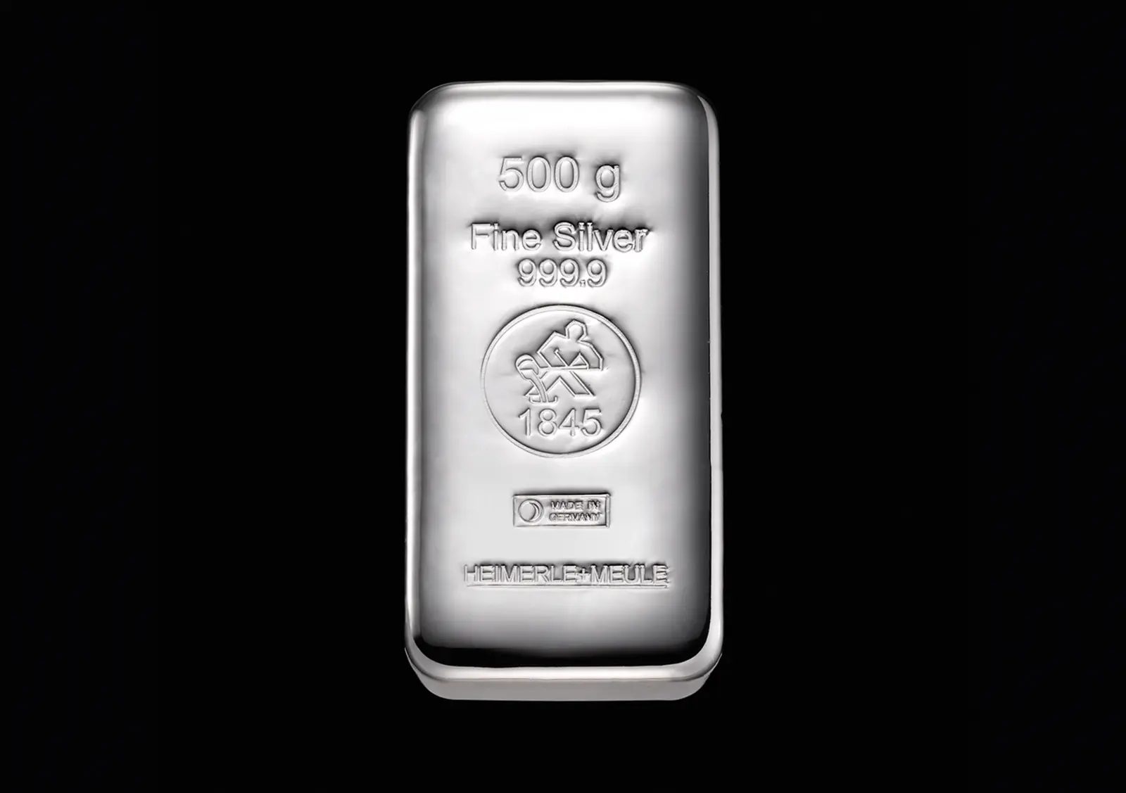 Silberbarren 500 g. gegossen H+M