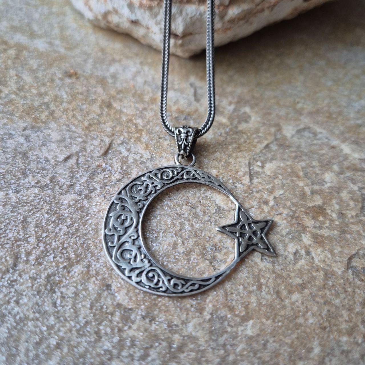 925K Sterling Silver Ayyildiz Necklace