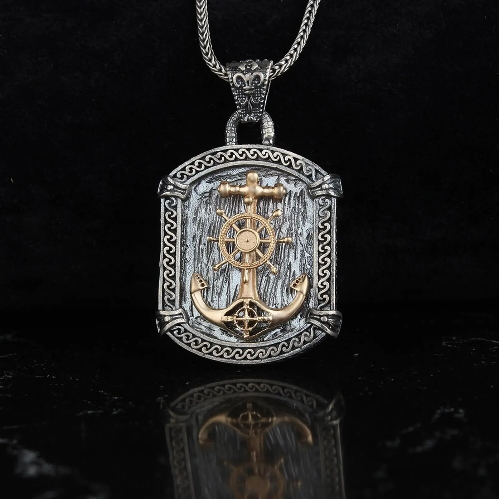 925K Sterling Silver Anchor Necklace