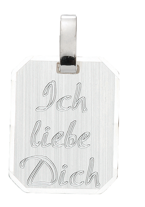 Eckige Gravurplatte mit Schrift aus Silber