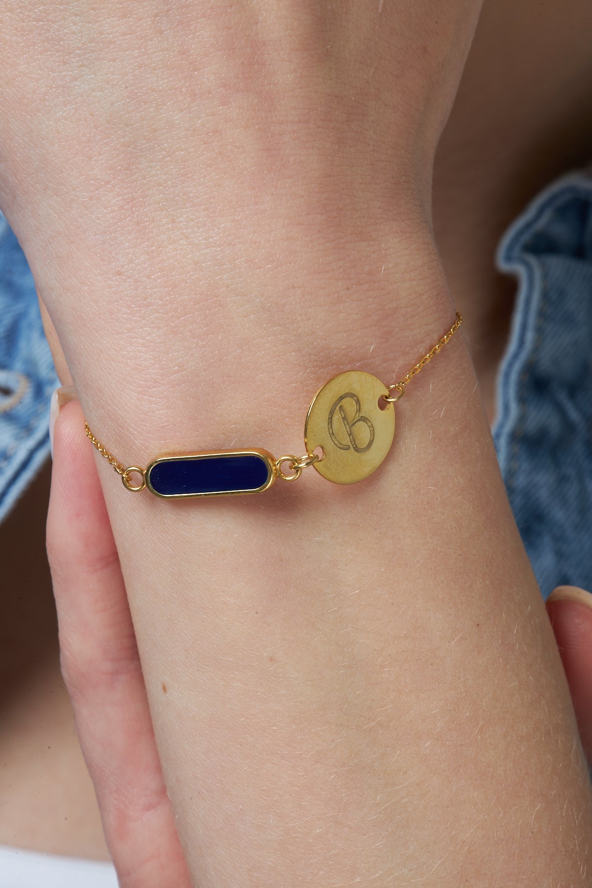 Colorful Plate Letter Bracelet - 925 SILVER