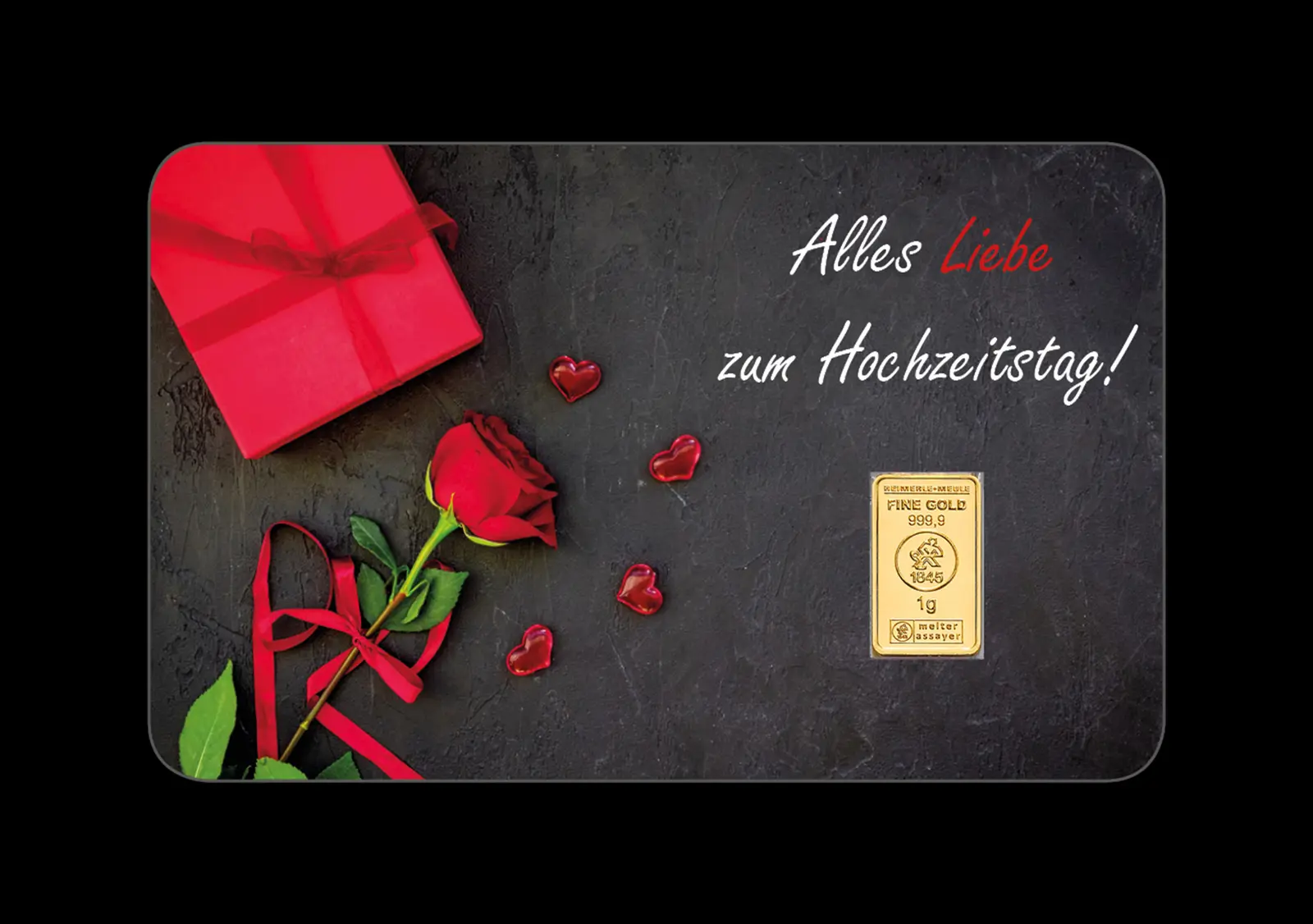 FineCard "Hochzeitstag" 1 x 1,0 g.