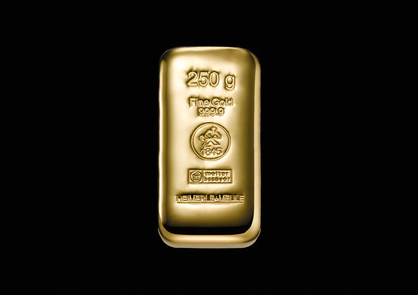 Goldbarren 250 g. gegossen H+M