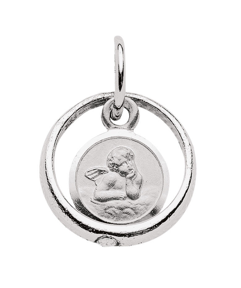 Taufring Kettenanhänger aus Silber mit Zirkonia (AN 131178)